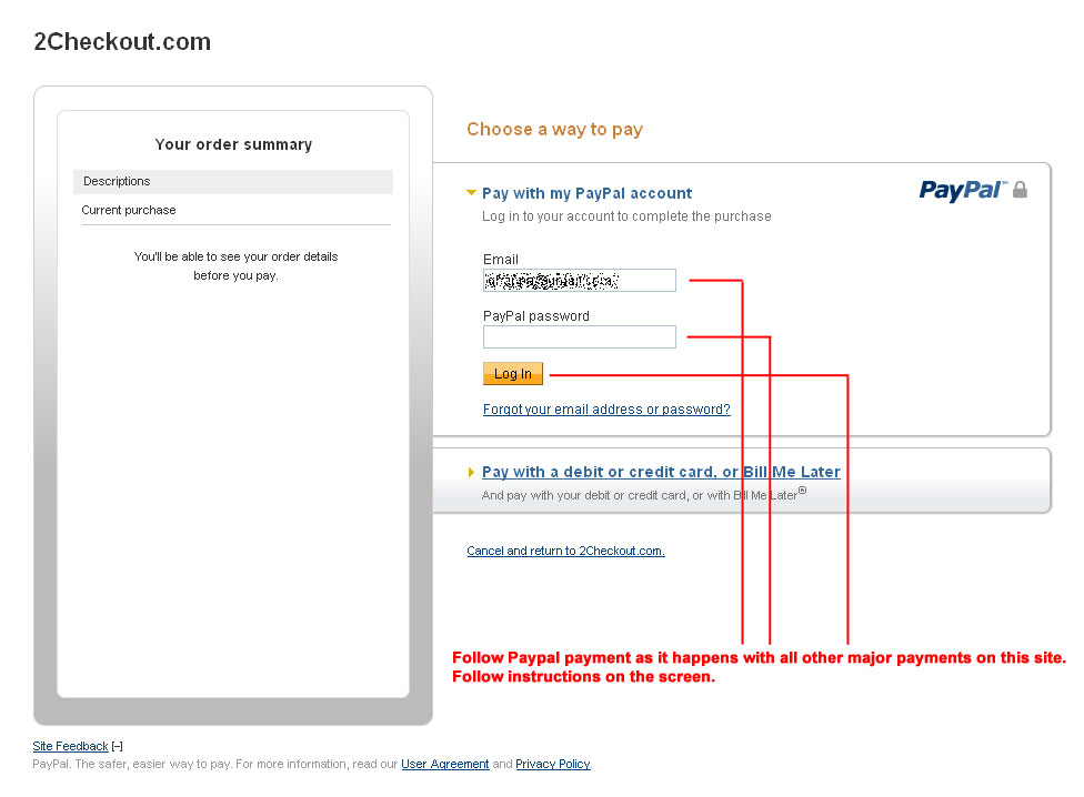 PayPal + 2checkout Step 1