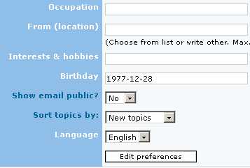 New Text Field in miniBB Profile Form
