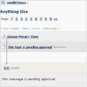Premoderated postings on forums