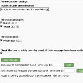 Premoderation settings