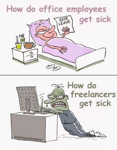 How do freelancers vs. office employees get sick