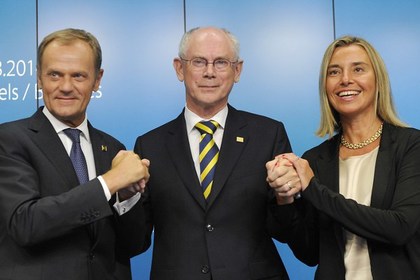 New EU. Starring Donald Tusk, Herman Van Rompuy, Federica Mogherini New EU. Starring Donald Tusk, Herman Van Rompuy, Federica Mogherini