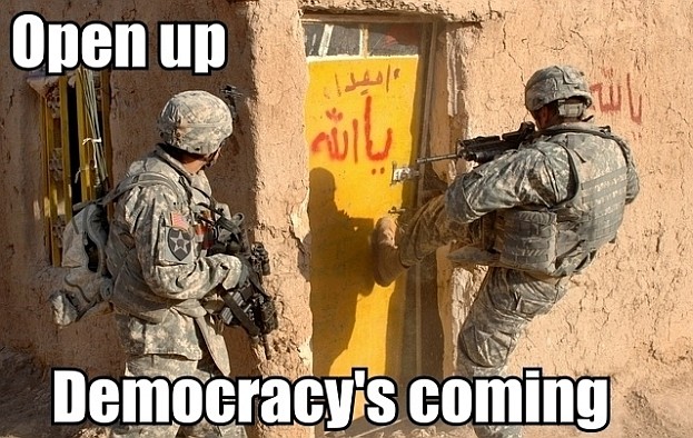 Open Up!.. Democracy is here!.. Open Up!.. Democracy is here!..