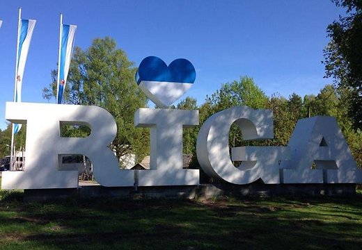 Riga Sign; Heart Flag Riga Sign; Heart Flag