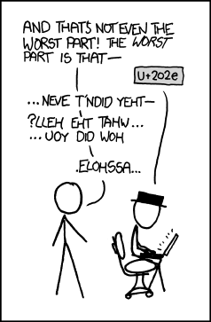 U+202e - profanity issue comic by xkcd