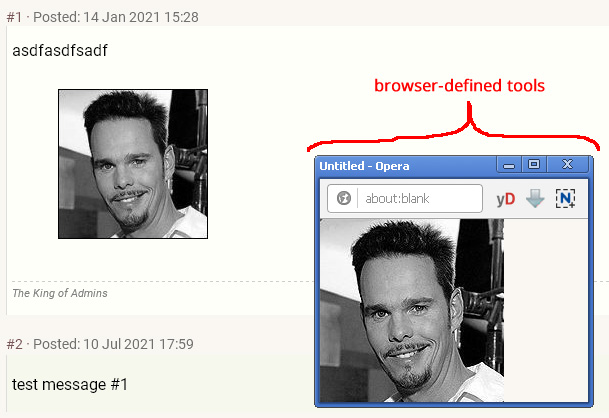 Opera — handling the small image in pop-up