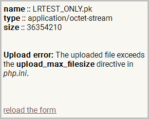 File upload type's checking script — upload error