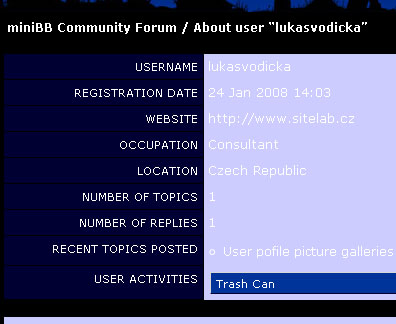 User's profile font color
