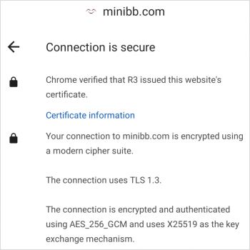 Let's Encrypt on miniBB — Google Chrome mobile