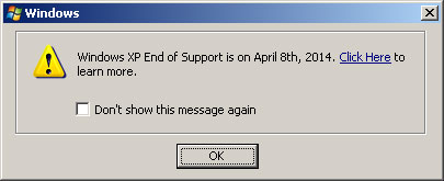 XP - End of Support Alert