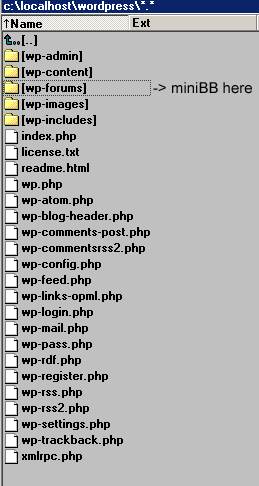 miniBB and Wordpress in one folder