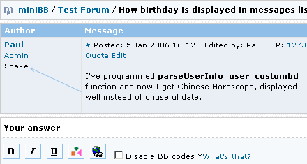 Displaying New Field in miniBB Thread